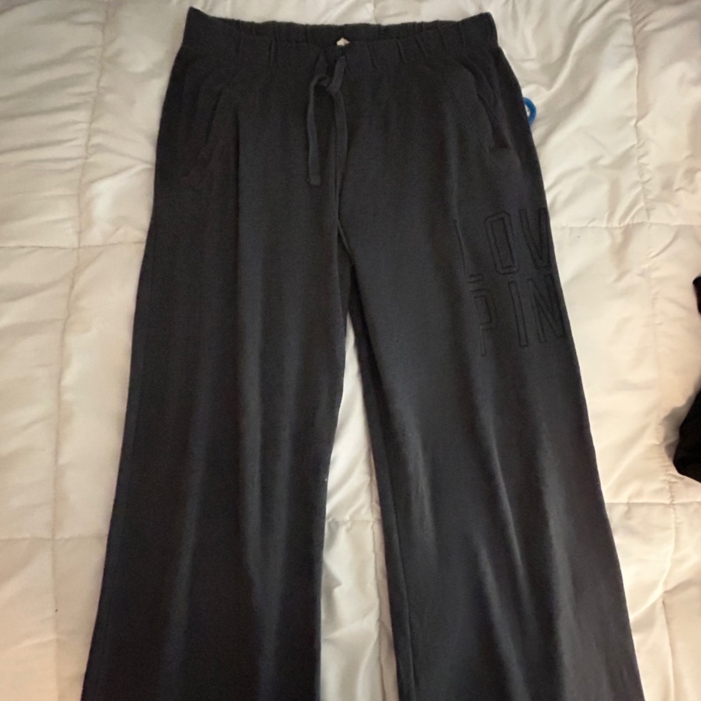 PINK victoria secret dark drey sweatpants size small